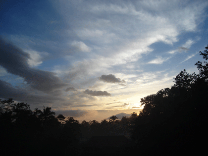 sunrise seen from our veranda